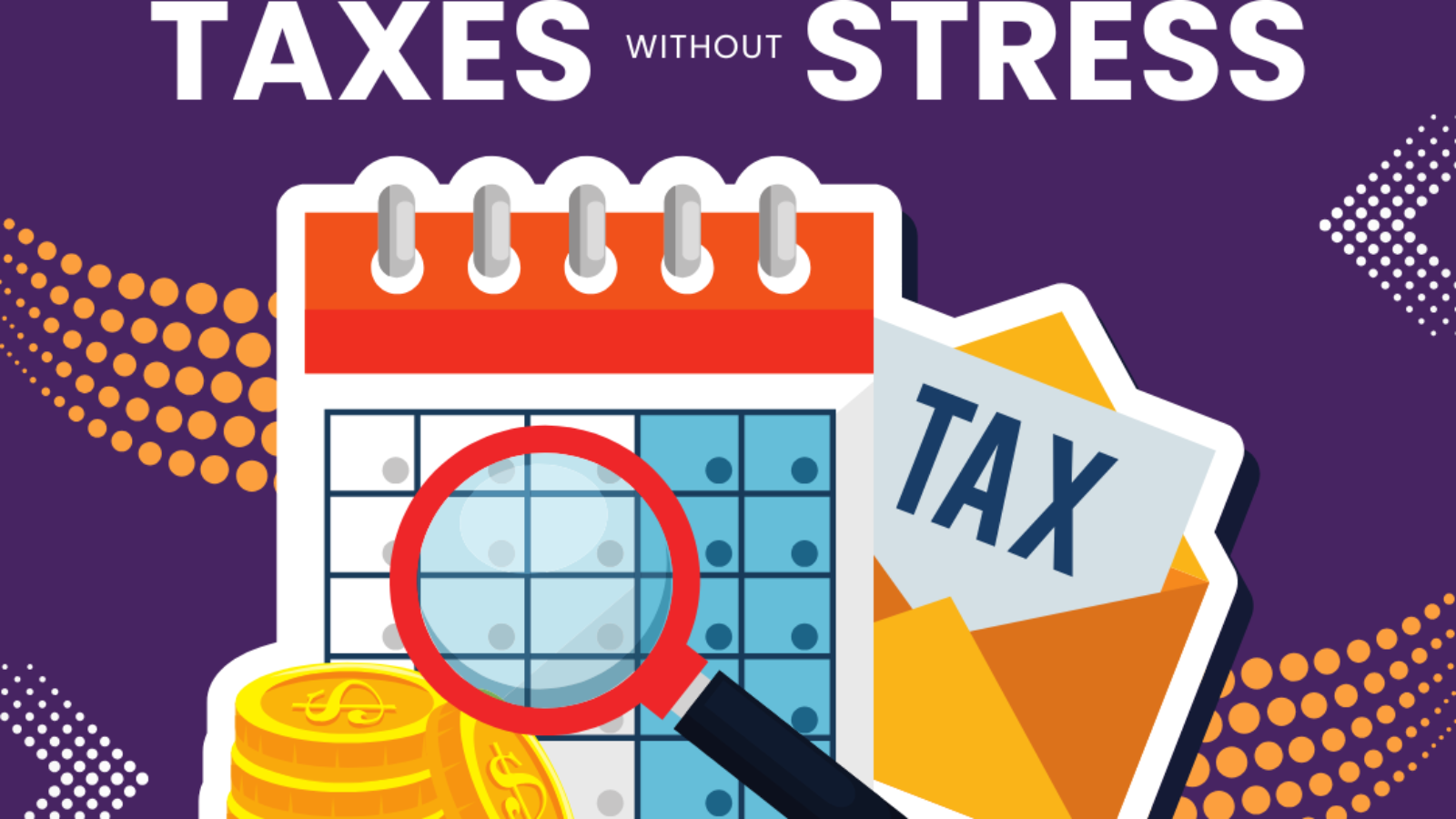 Purple Yellow Modern Manage Personal Taxes Without Stress Instagram Post